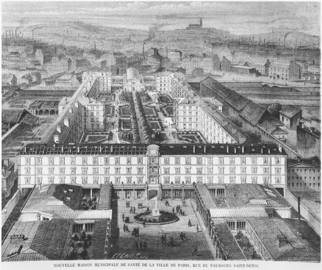 Das heutige Hôpital Fernand Widal, Paris, Illustration aus 