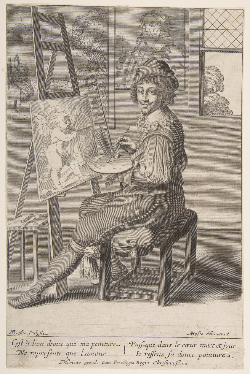 Maler an einer Staffelei, 1620-67 von Michel Lasne