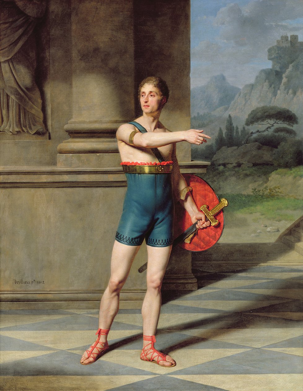 Porträt von Nicolas Baptiste in der Rolle des Horace von Michel Martin Drolling