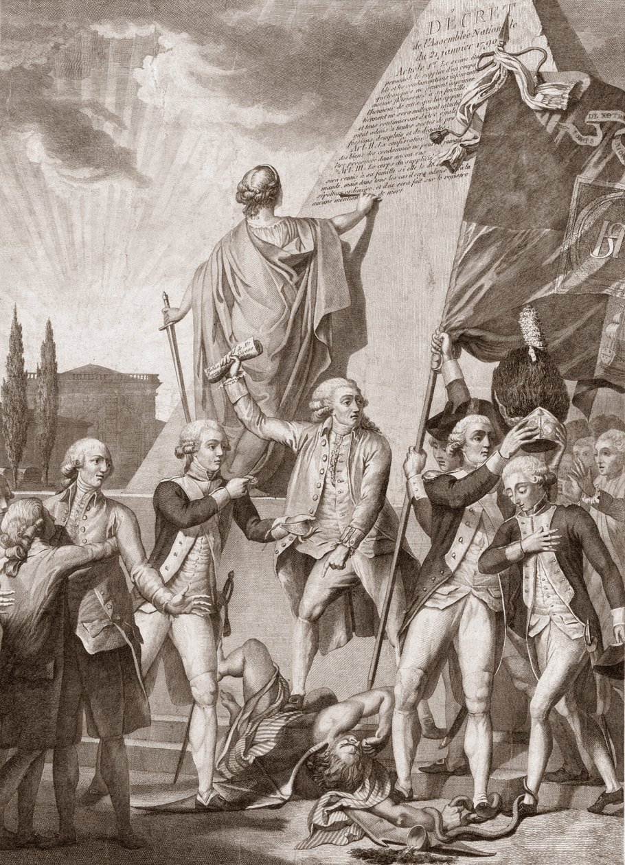 Allegorien der Philosophie und des Patriotismus, Sieger über den Dämon der Vorurteile von Michel Picquenot
