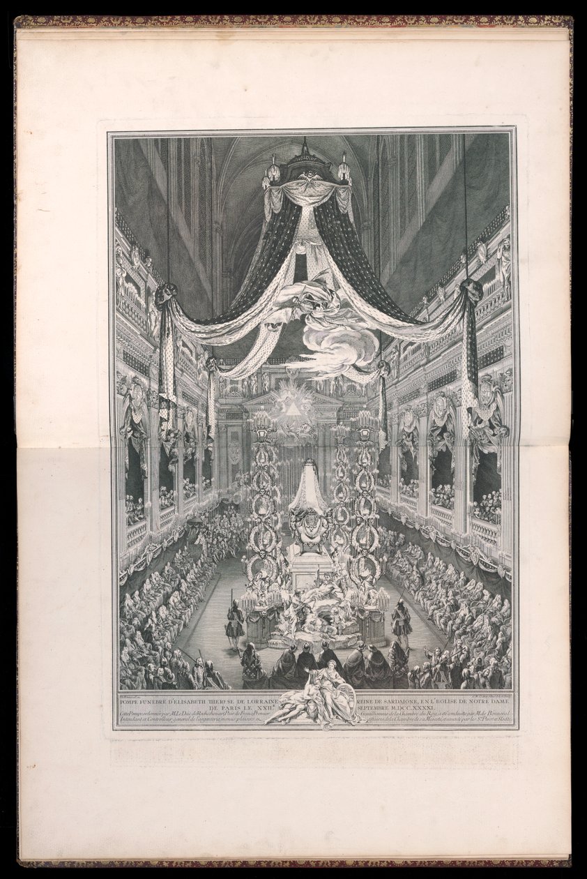 Begräbnis von Elisabeth Thérèse von Lothringen, Königin von Sardinien, in der Kirche Notre Dame von Paris am 22. September 1741 von Michel de Bonneval