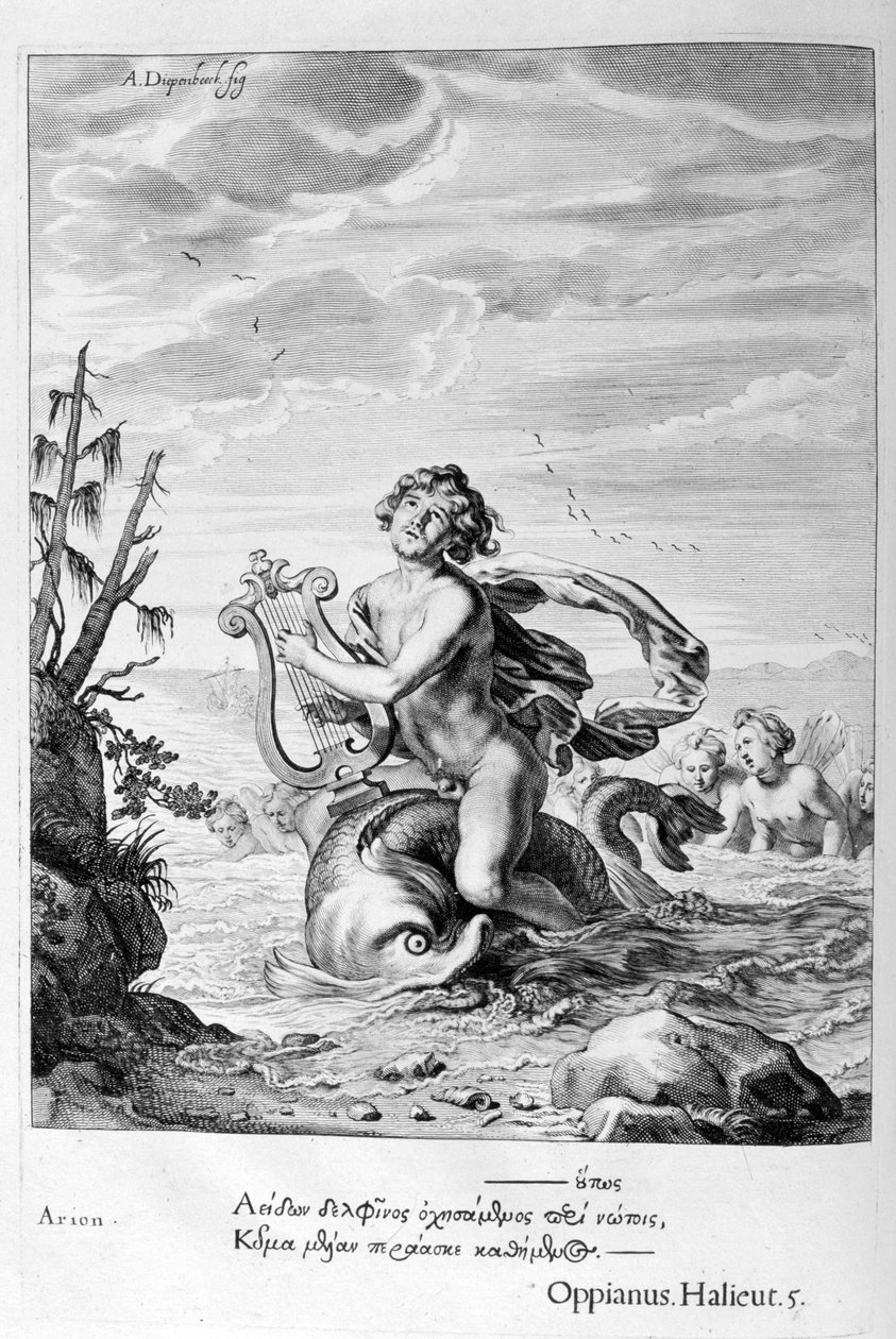 Arion wird von einem Delfin gerettet, 1655 von Michel de Marolles
