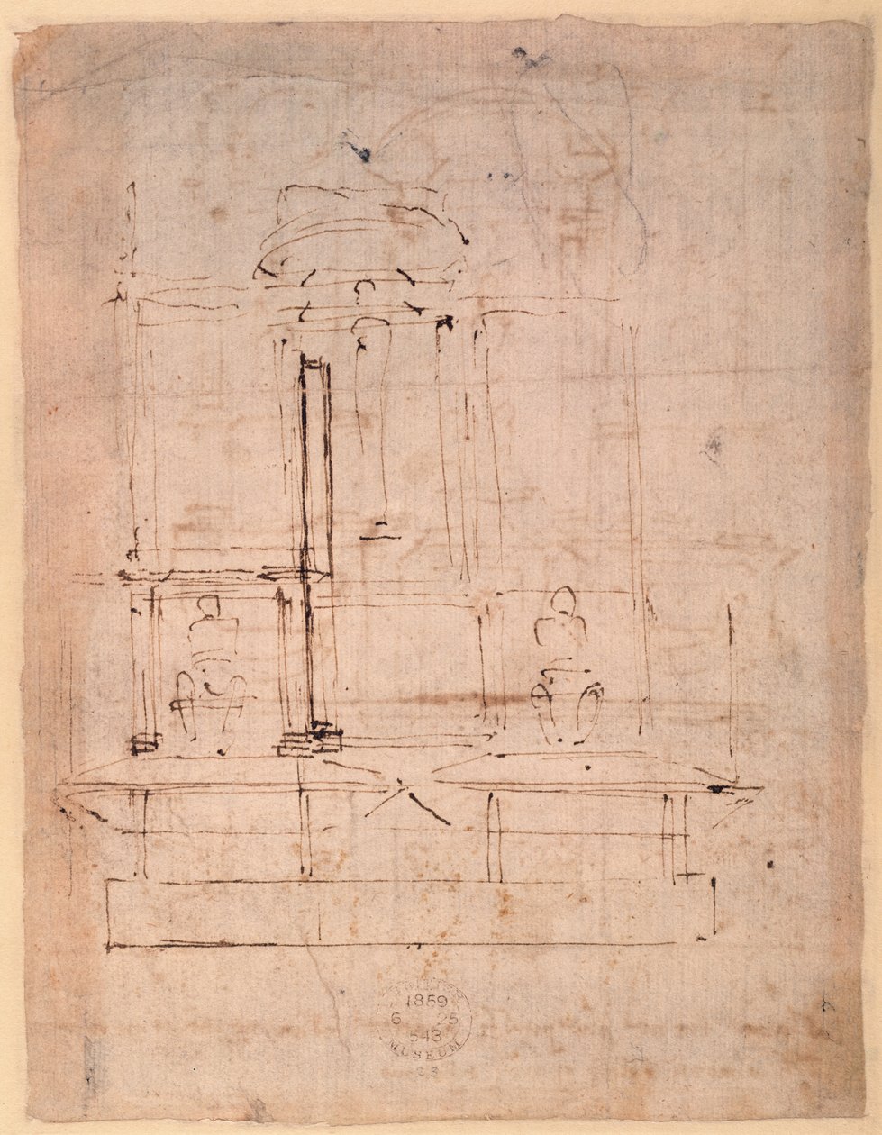 Entwurf für das Grabmal von Papst Julius II. (1453-1513) von Michelangelo Buonarroti