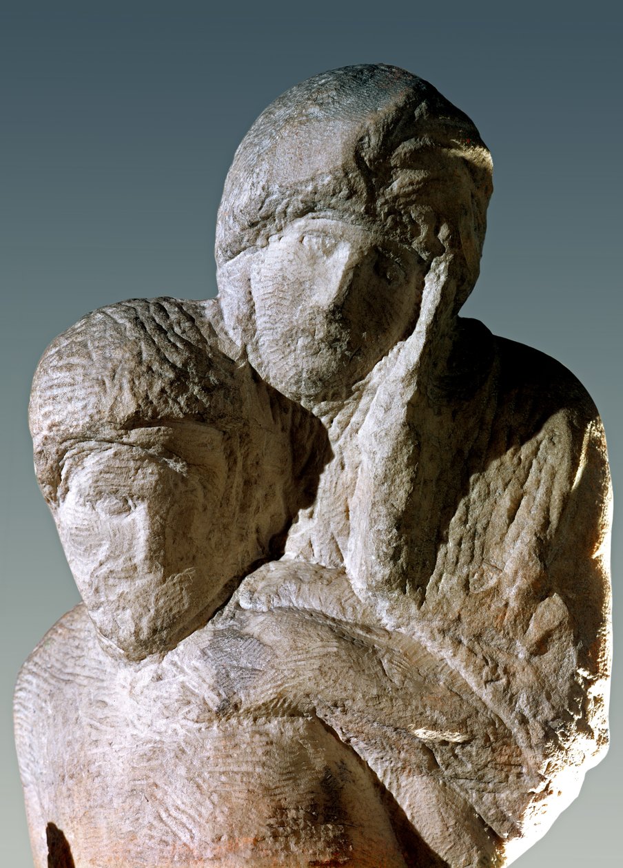 Rondanini Pieta, Detail der Köpfe von Christus und Maria von Michelangelo Buonarroti