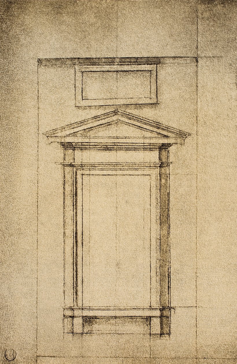 Studie für ein Fenster des Vestibüls der Laurentianischen Bibliothek von Michelangelo Buonarroti
