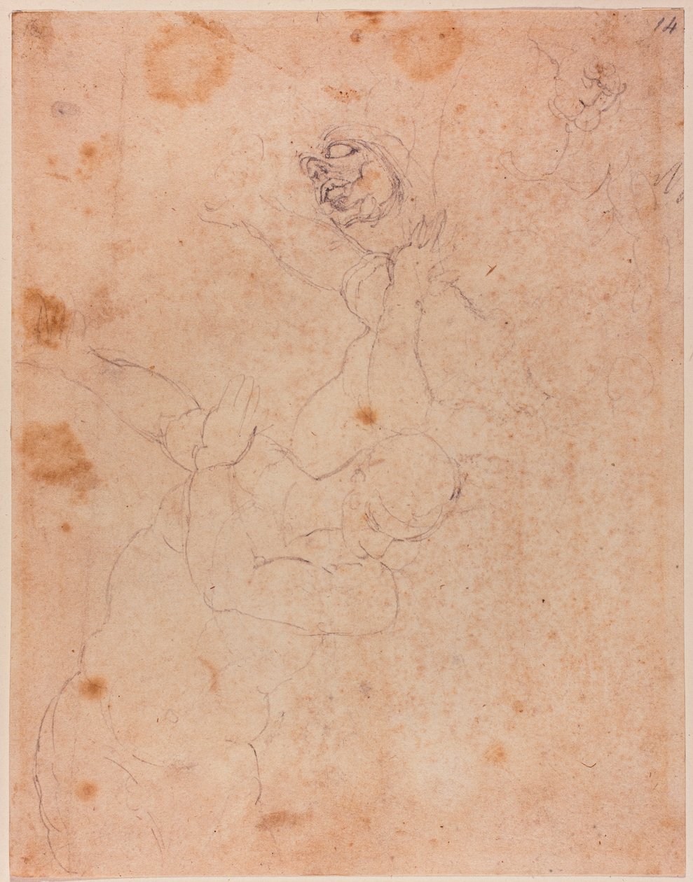 Figurenstudien, teilweise aus der Vertreibung aus dem Paradies in der Sixtinischen Kapelle von Michelangelo (after) Buonarroti