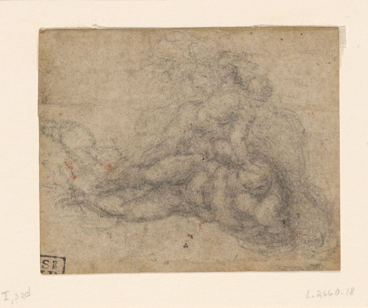 Michelangelo - David und Goliath. Verso Architekturstudien, ca. 1550-1556, I, 32d von Michelangelo