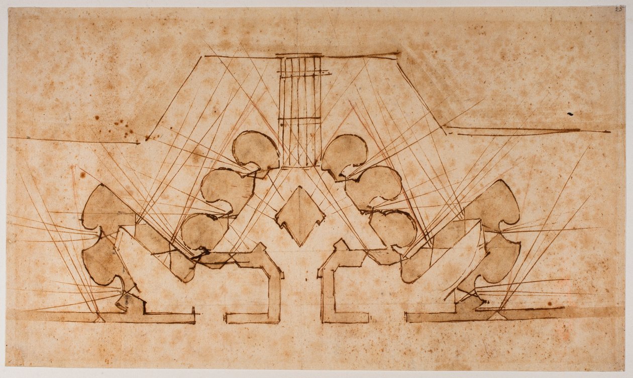 Plan der Befestigung eines Tores von Michelangelo Buonarroti