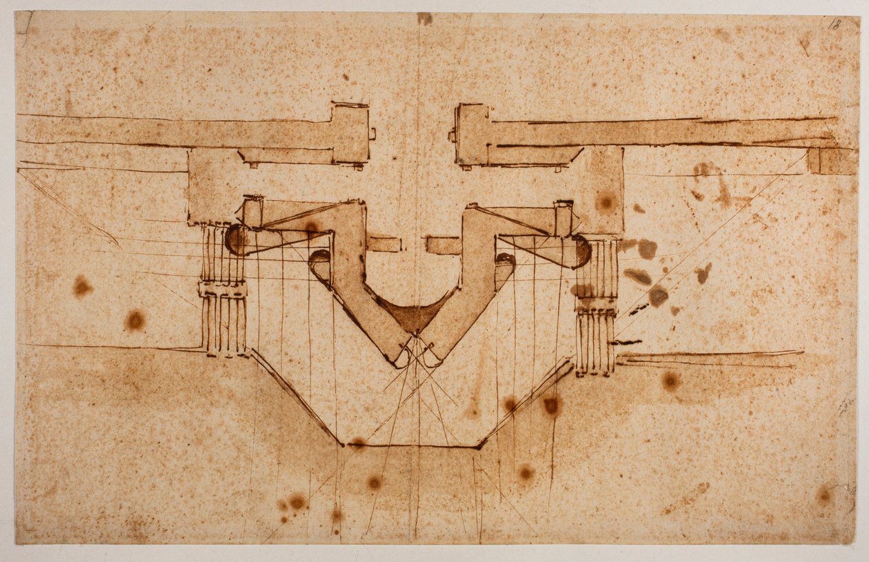 Progetto di fortificazione di una porta, XVI secolo von Michelangelo Buonarroti