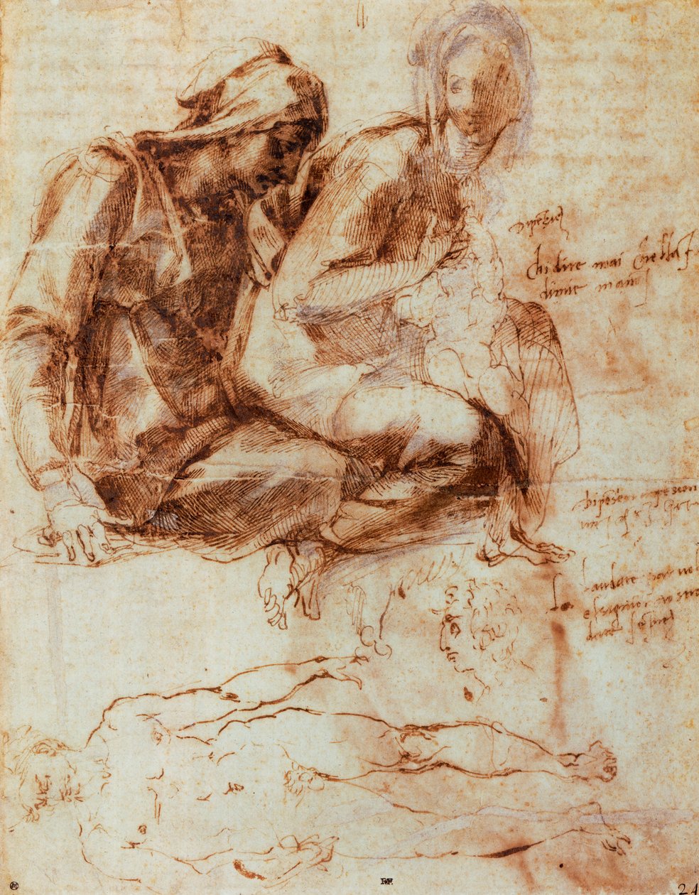 St. Anna und Madonna mit Kind von Michelangelo Buonarroti