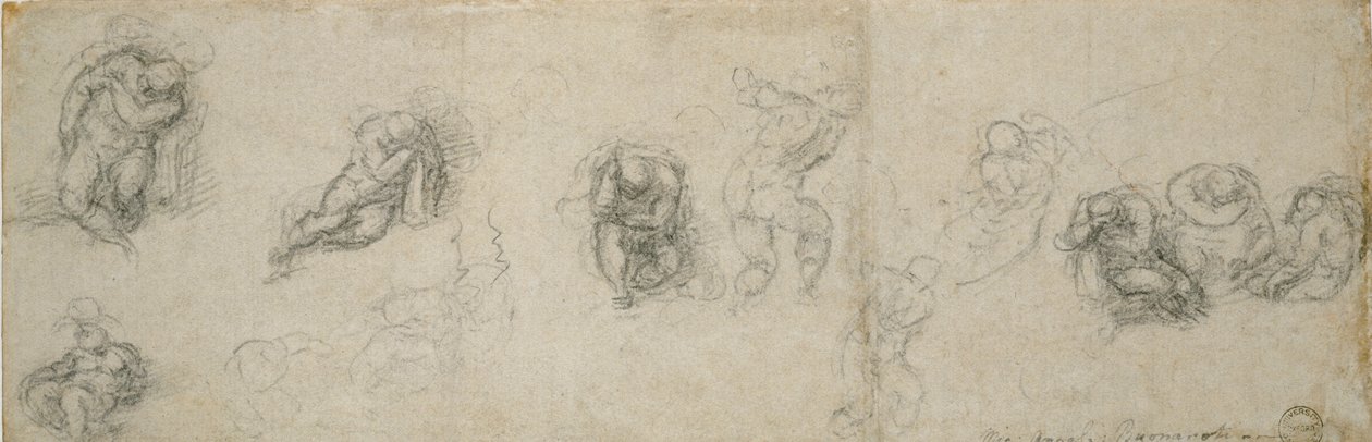 Studien eines schlafenden Apostels und anderer Figuren von Michelangelo Buonarroti