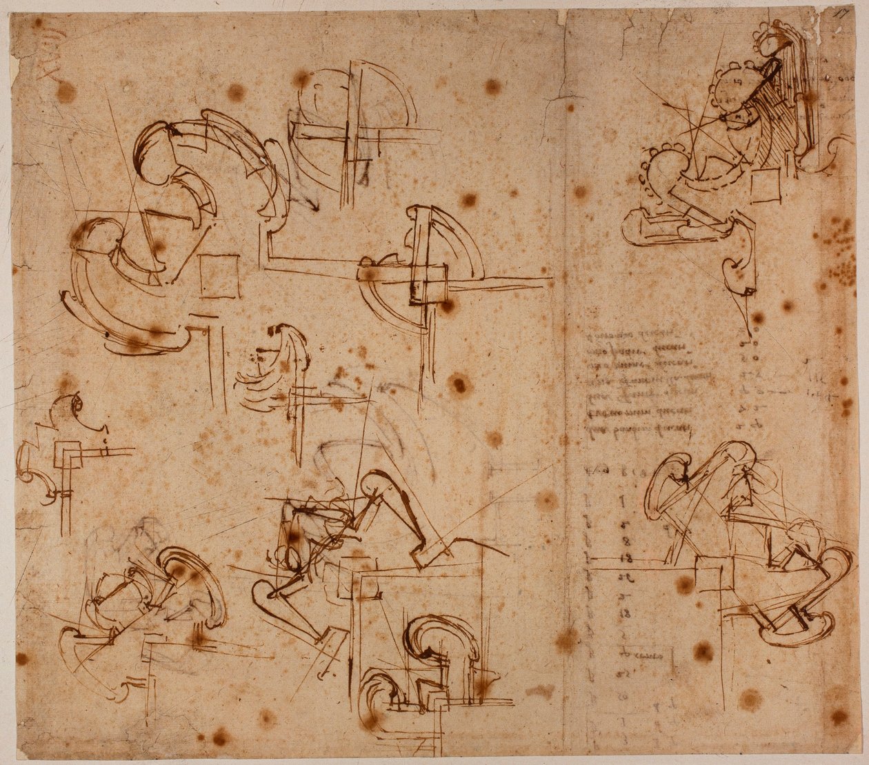 Studien von Befestigungen für ein Tor von Michelangelo Buonarroti
