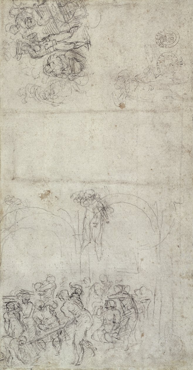 Studie für Das Jüngste Gericht (verso) von Michelangelo Buonarroti