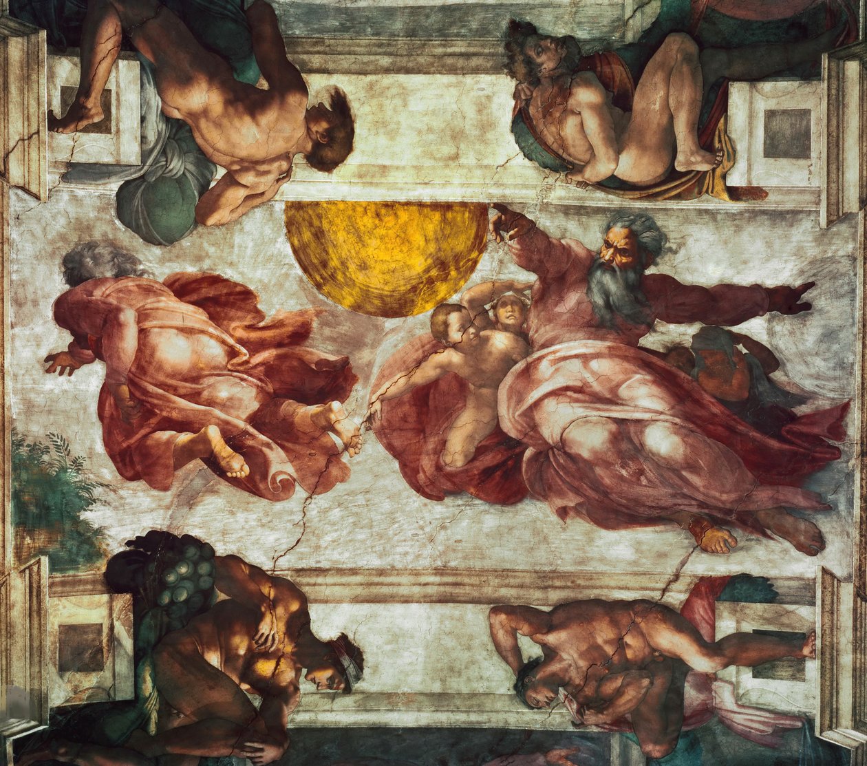 Die Erschaffung der Sonne, des Mondes und der Pflanzen von Michelangelo Buonarroti