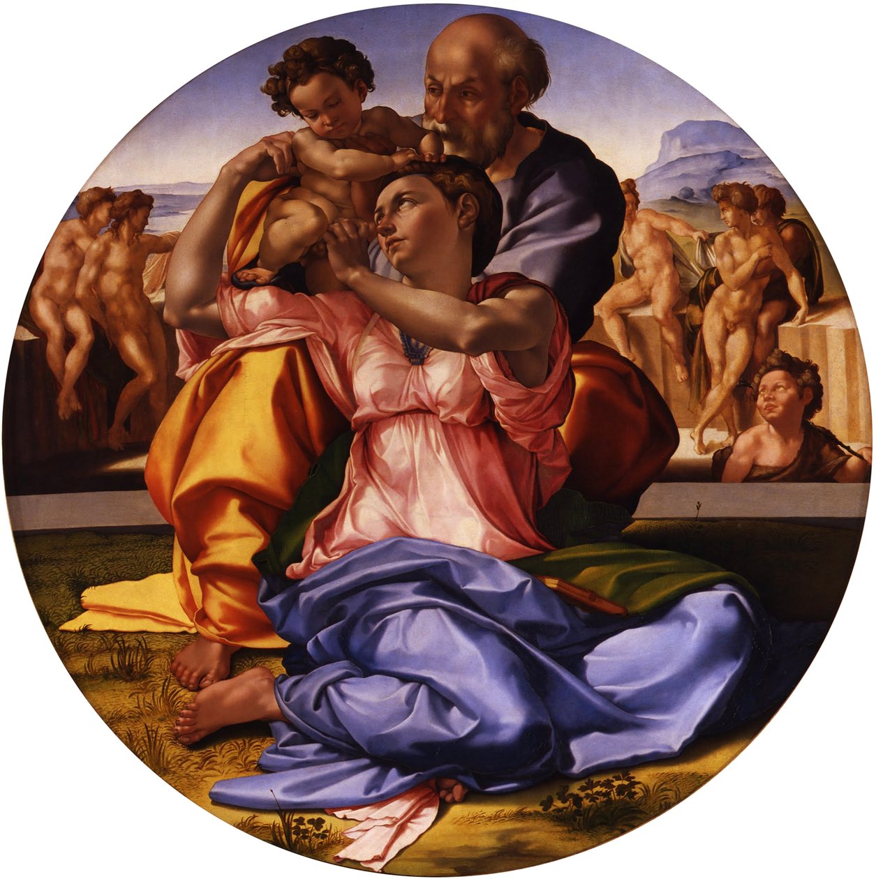 Die Heilige Familie (Doni Tondo) von Michelangelo Buonarroti