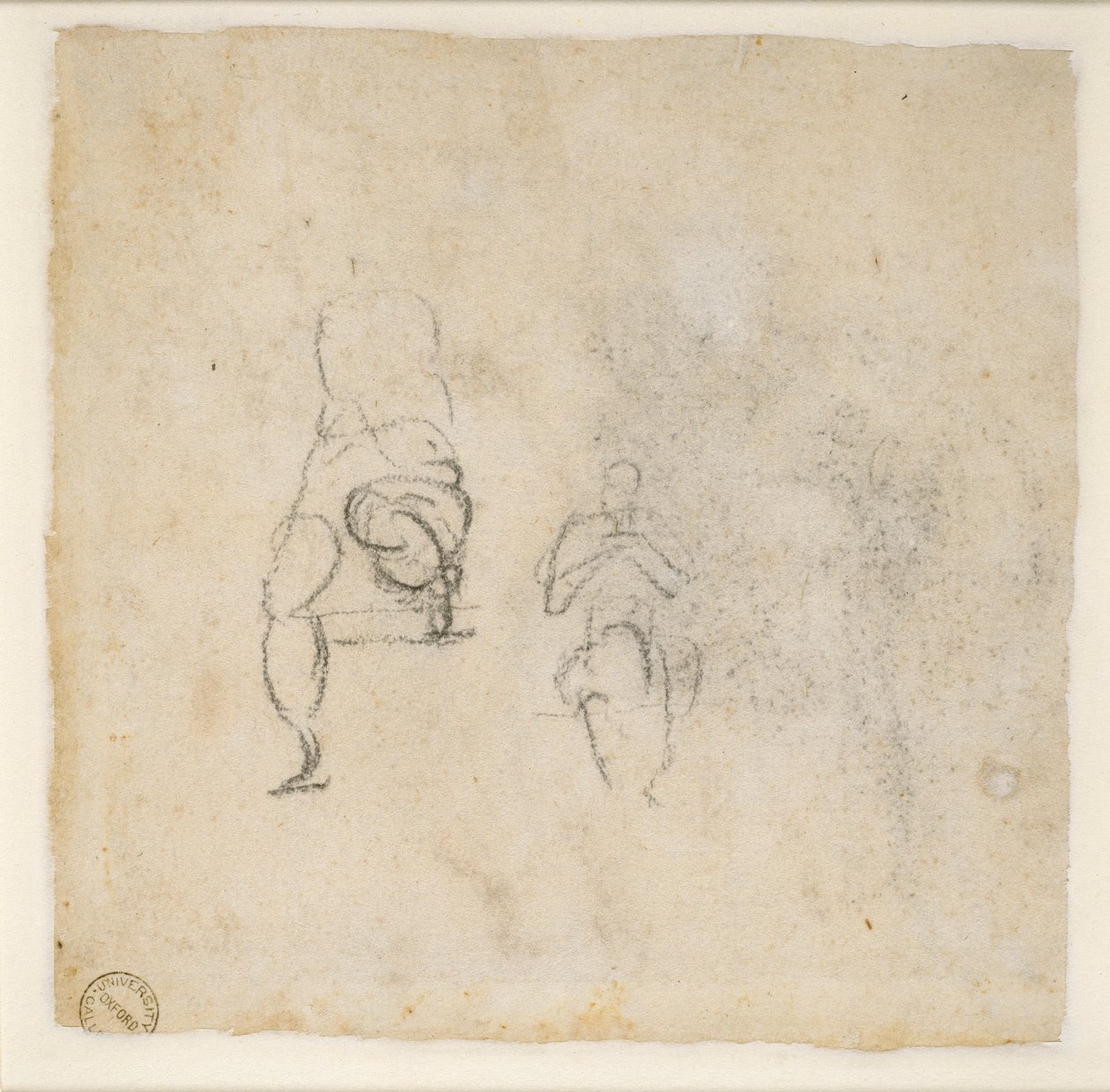 Zwei sehr leichte Skizzen von sitzenden Figuren, ca. 1490-1560 von Michelangelo Buonarroti