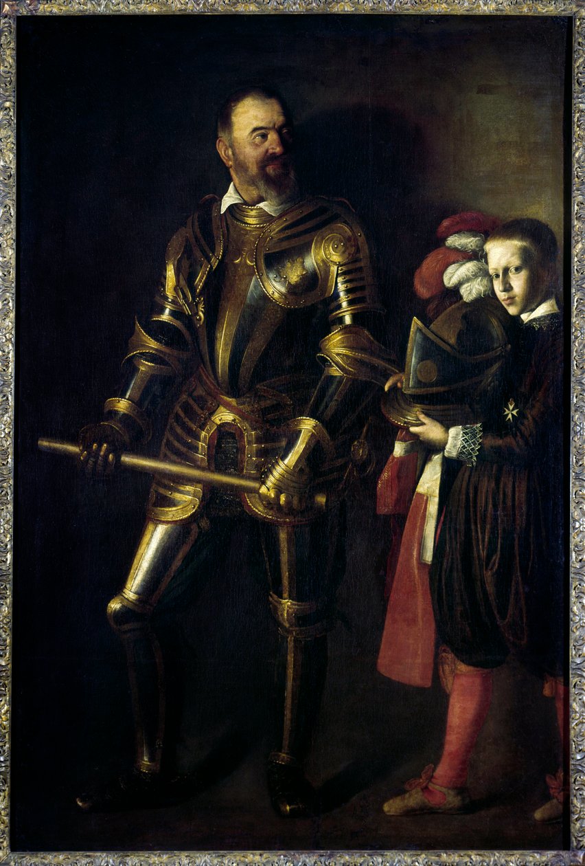 Ganzkörperporträt von Alof de Wignacourt (1547-1622), Großmeister des Malteserordens von 1601 bis 1622, und sein Page von Michelangelo Merisi da Caravaggio