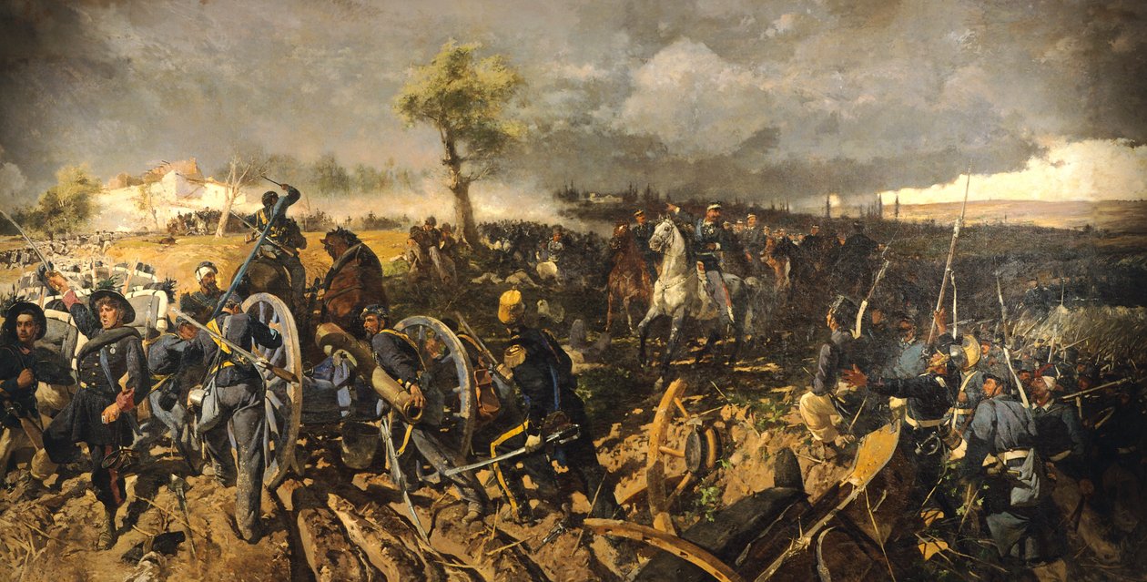 Zweiter Unabhängigkeitskrieg: Schlacht von San Martino, 24. Juni 1859, von Michele Cammarano von Michele Cammarano