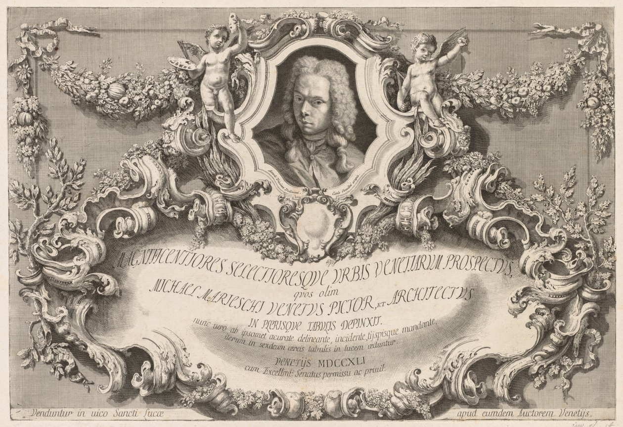 Ansichten von Venedig: Frontispiz - Titelseite, 1741 von Michele Marieschi