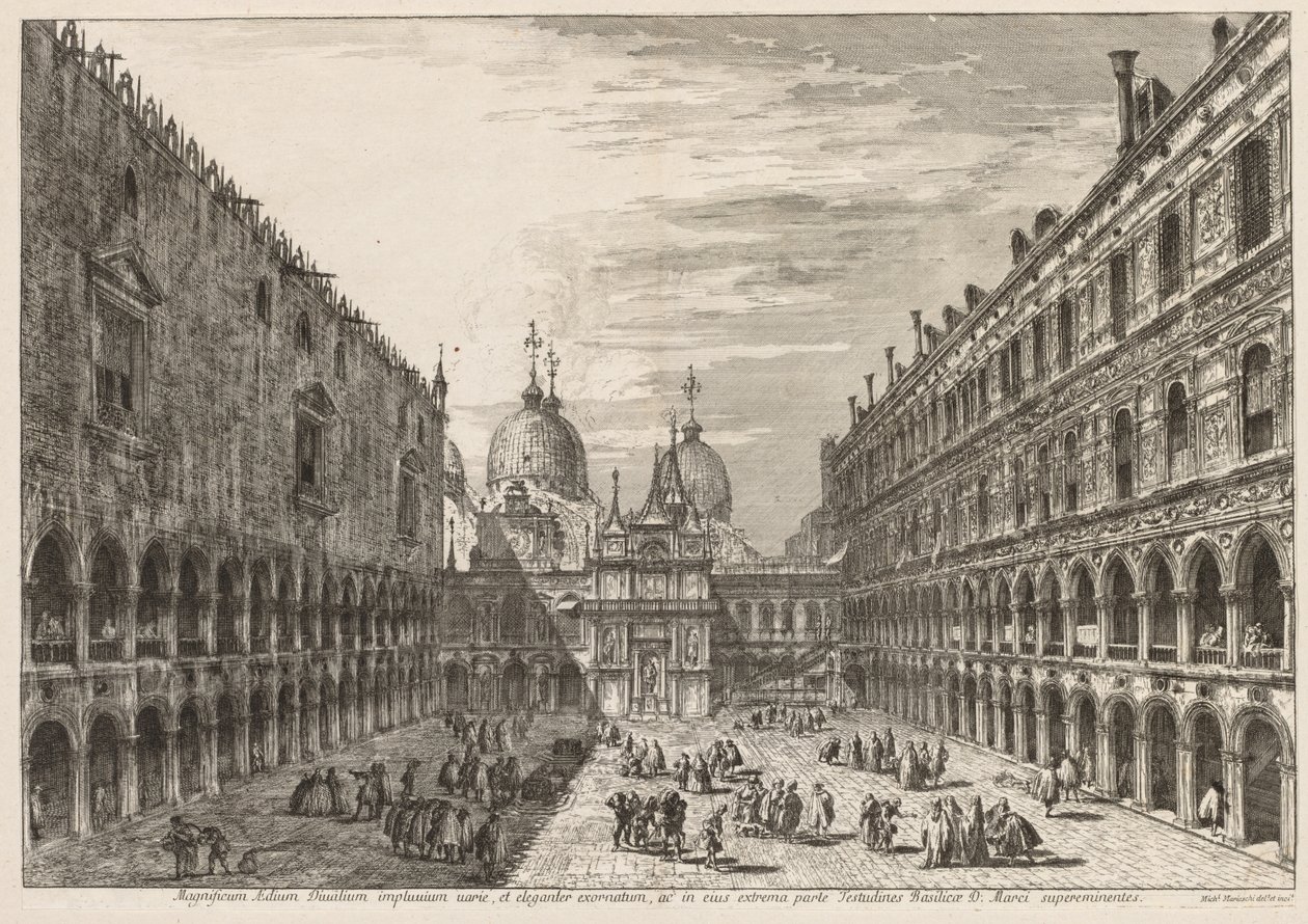 Ansichten von Venedig: Der Innenhof des Dogenpalastes von Michele Marieschi