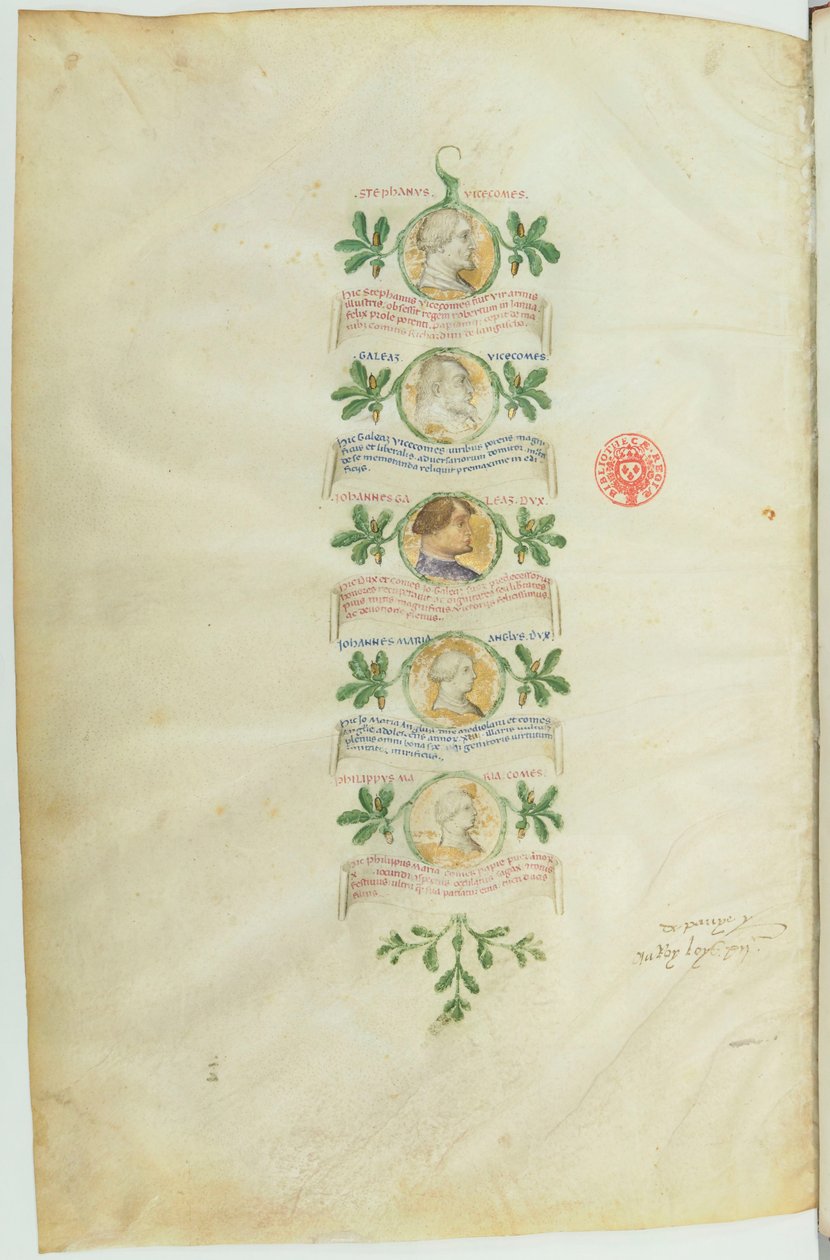 Genealogie der Visconti (BNF, ms lat. 5888) von Michelino Molinari da Besozzo
