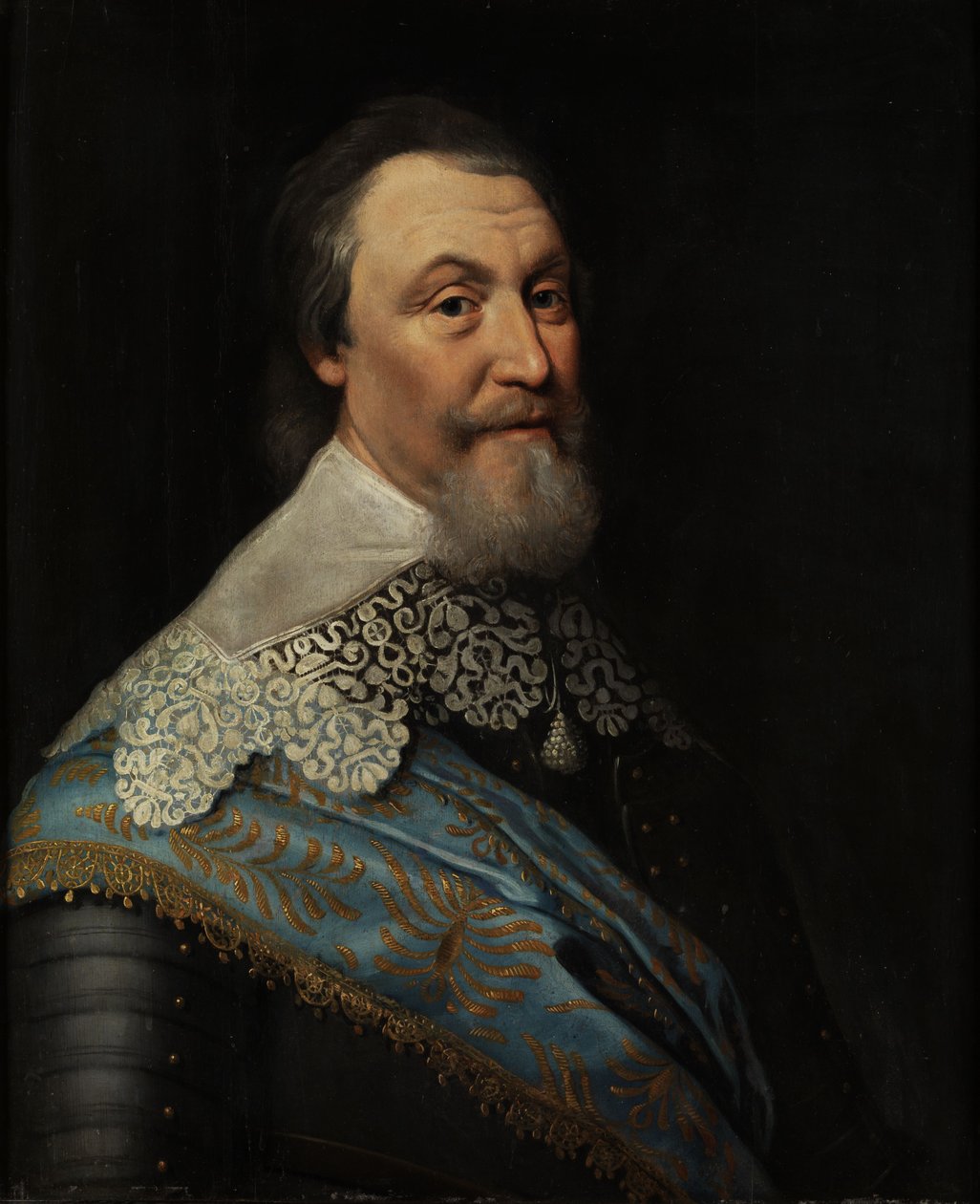 Porträt des schwedischen Ministers und Kommandanten Axel Oxenstierna Södermöre (1586 - 1654) von Königin Christina von Schweden von Michiel Jansz van Mierevelt