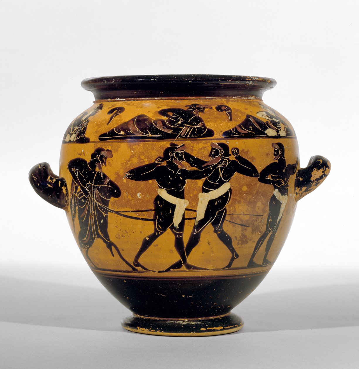 Attische schwarzfigurige Stamnos, die Boxer darstellt, ca. 520-500 v. Chr. von Michigan painter