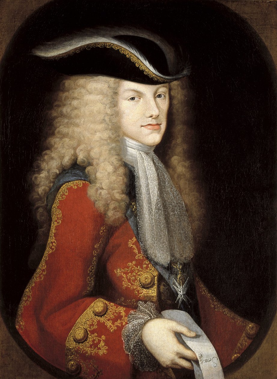 Porträt von König Philipp V. von Spanien (1683-1746) (Öl auf Leinwand) von Miguel Jacinto Meléndez