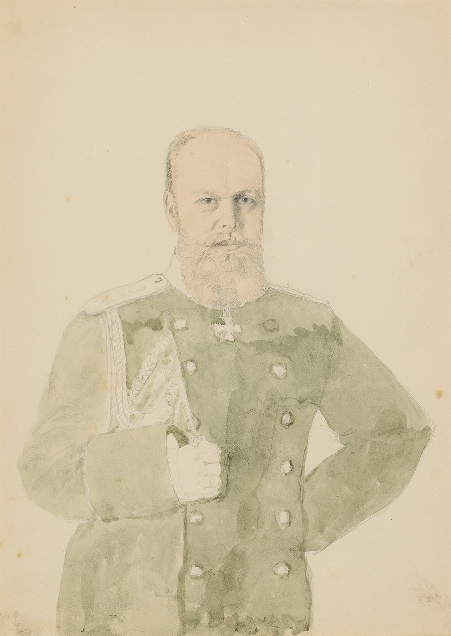 Porträt von Kaiser Alexander III. von Mihaly von Zichy