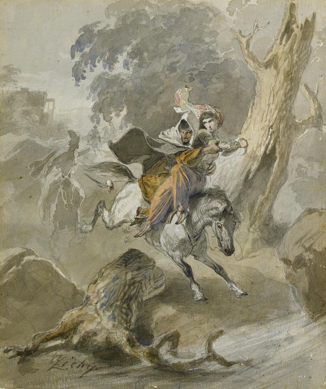 Die Entführung aus der Serie Scènes du Caucase von Mihaly von Zichy