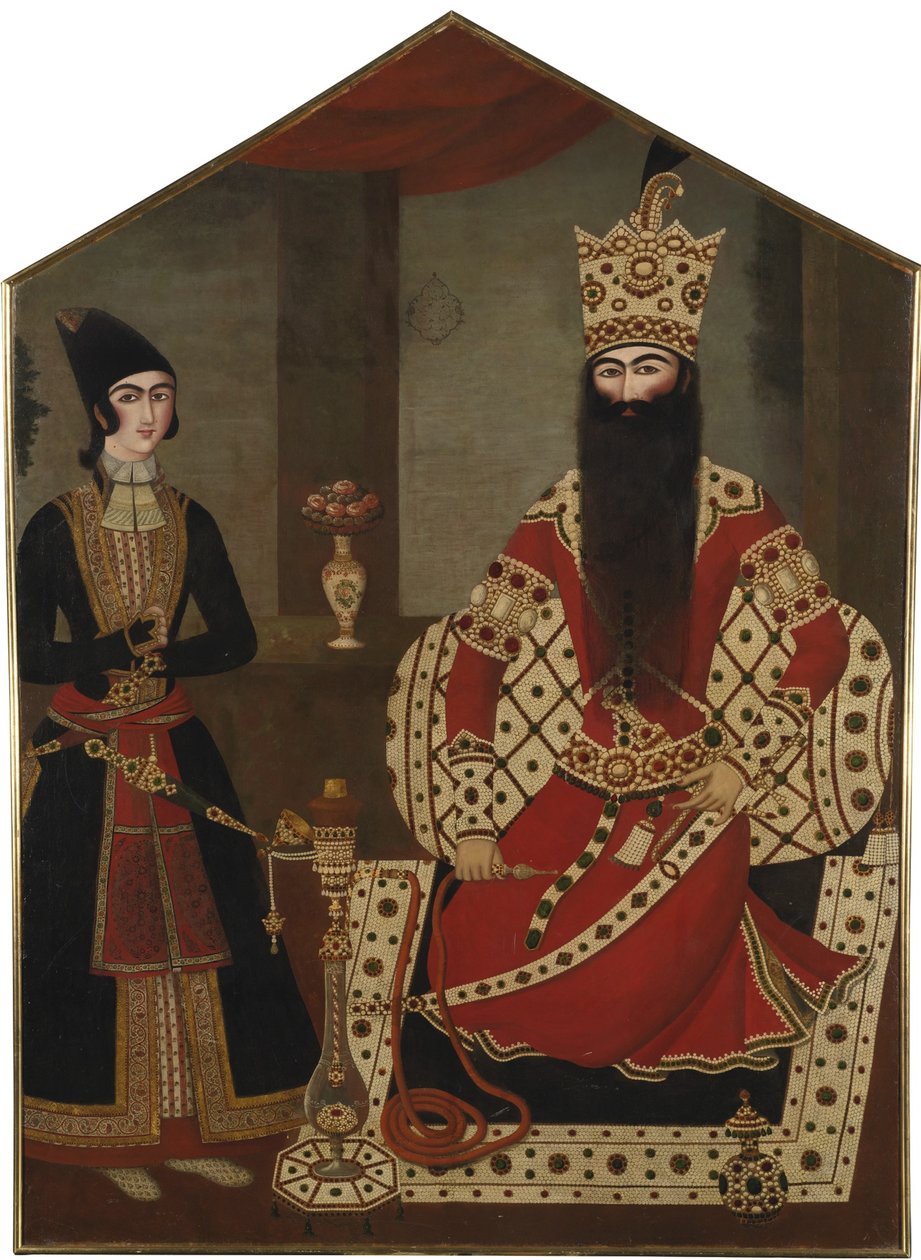 Porträt von Fath Ali Shah stehend 1797-1834, ca. 1820 von Mihr Ali