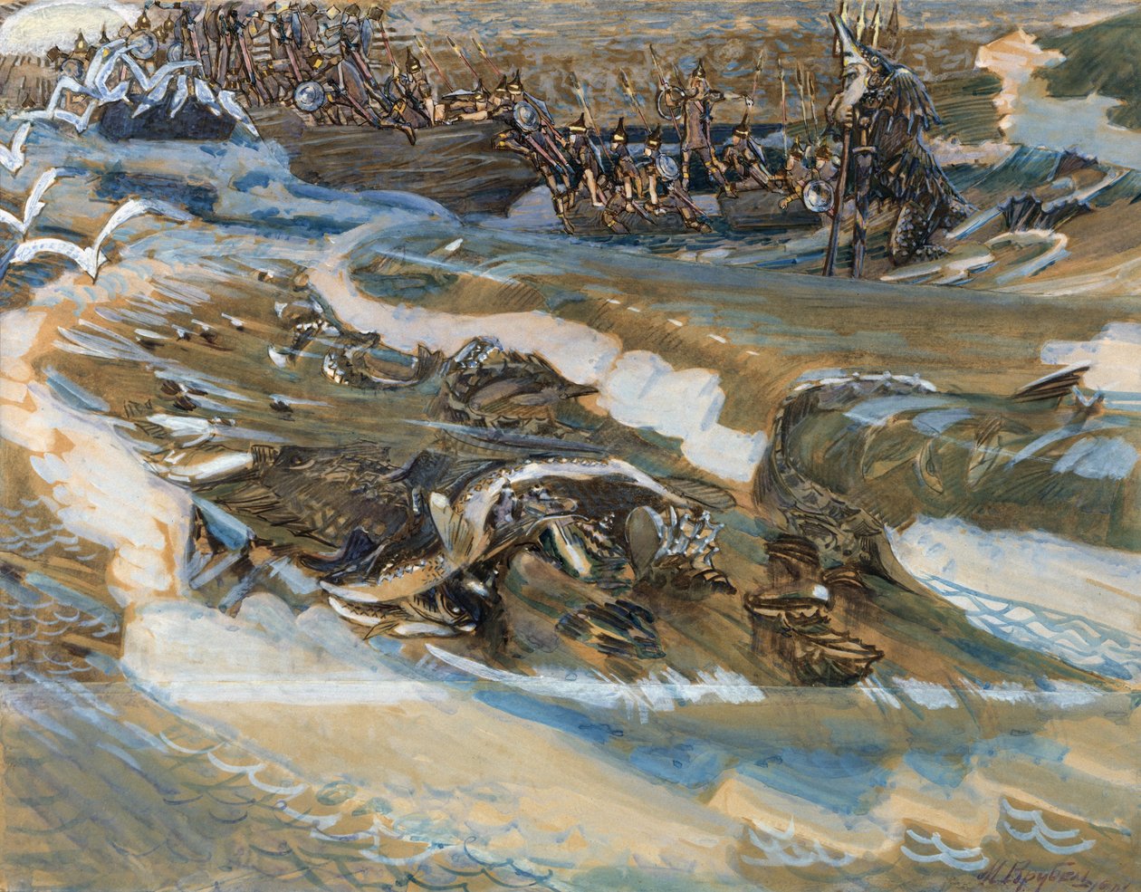 Illustration zum Märchen vom Zaren Saltan von A. Puschkin, 1901 von Mikhail Aleksandrovich Vrubel