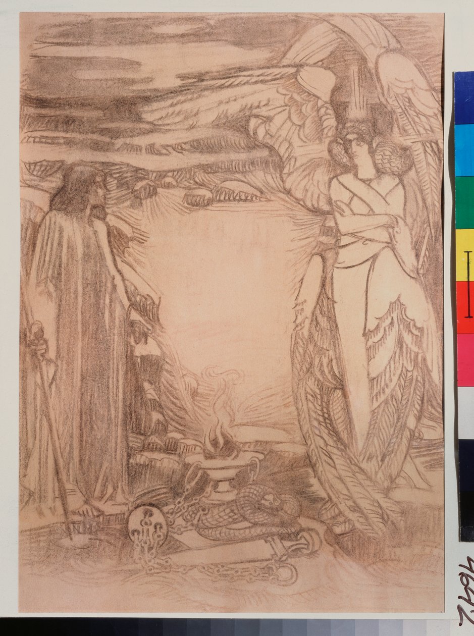 Illustration für das Gedicht Prophet von A. Puschkin von Mikhail Aleksandrovich Vrubel