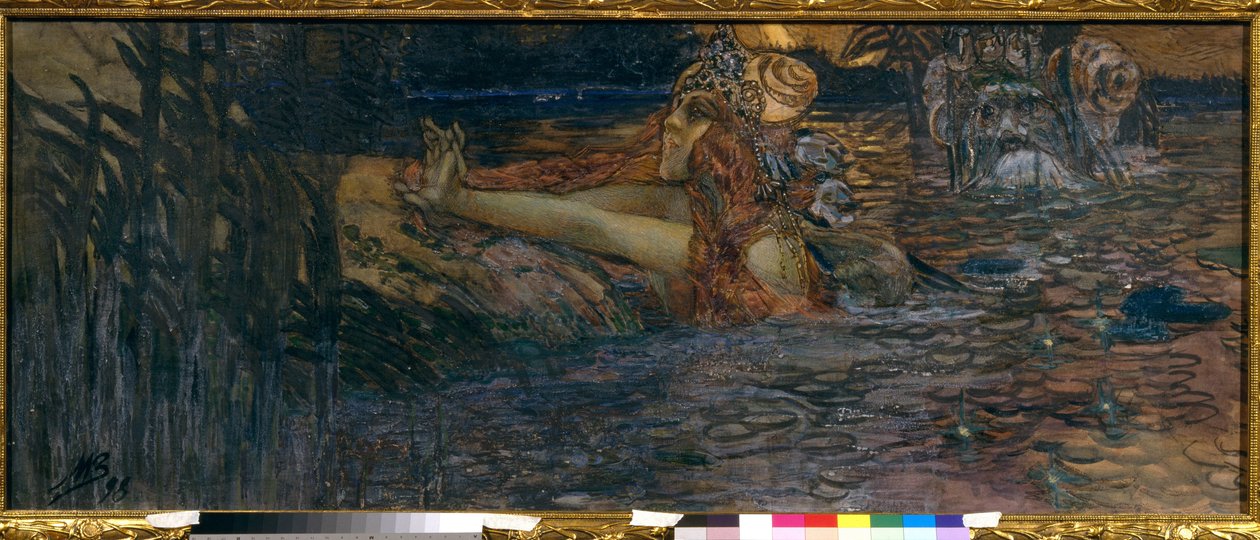 Die Trennung des Meerkönigs und der Prinzessin Volkhova. Szene aus der Oper "Sadko" von Nikolai Rimski-Korsakow von Mikhail Aleksandrovich Vrubel