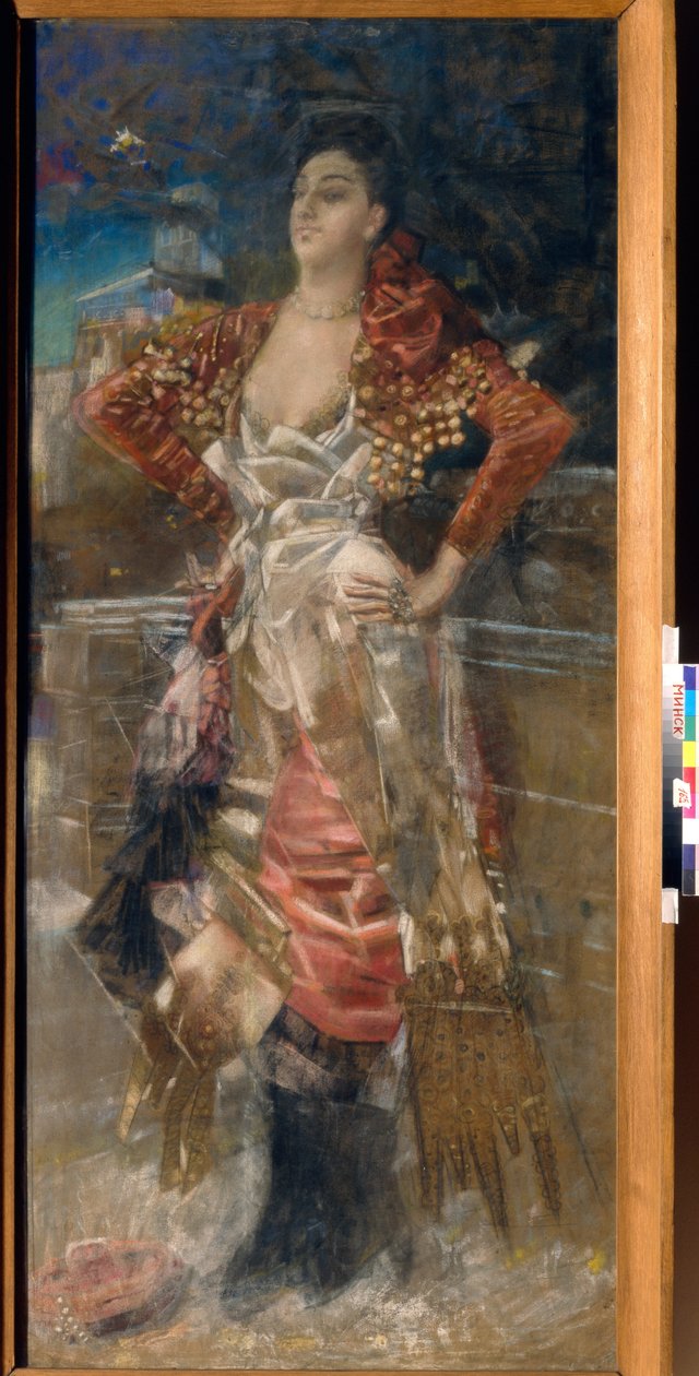 Porträt der Tänzerin und Schauspielerin Caroline Otero, genannt La Belle Otero (1868-1965) von Mikhail Aleksandrovich Vrubel