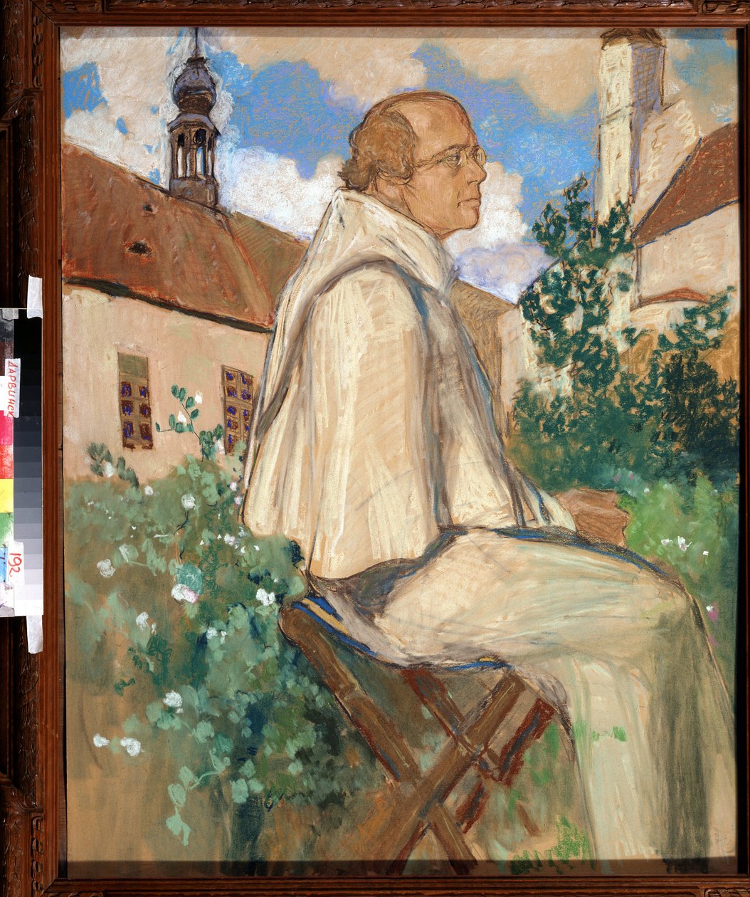 Porträt von Johann Gregor Mendel, Mönch und Botaniker von Mikhail Dmitrievich Ezuchevsky