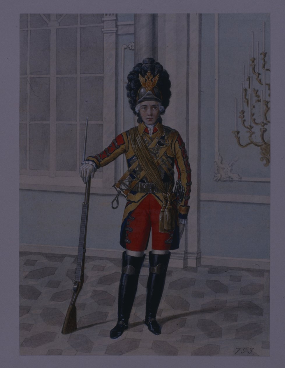 Offizier des Leibgarderegiments, 1764-1796, frühe 1840er Jahre von Mikhail Ivanovich Terebenev