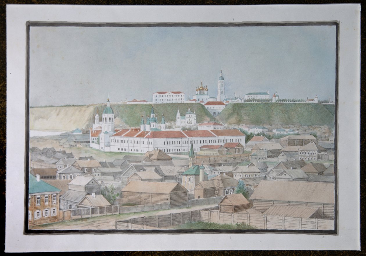 Blick auf Tobolsk, 1850er Jahre von Mikhail Stepanovich Znamensky