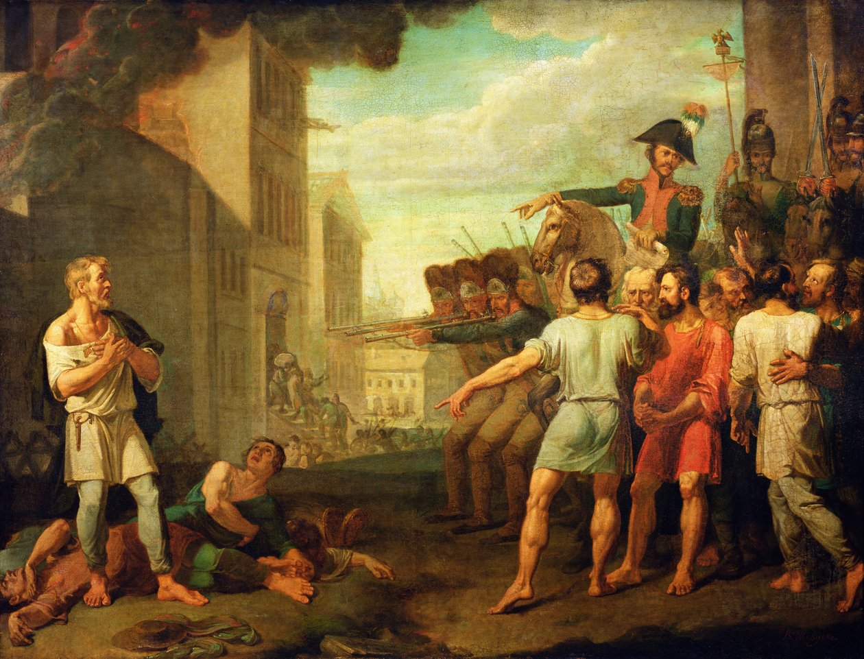 Die Hinrichtung der Russen durch französische Soldaten 1812 von Mikhail Tikhonov