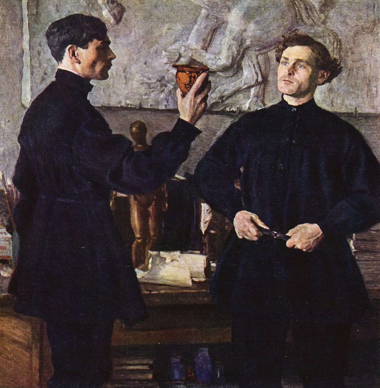 Porträt der Korin-Brüder, Künstler von Mikhail Vasilievich Nesterov