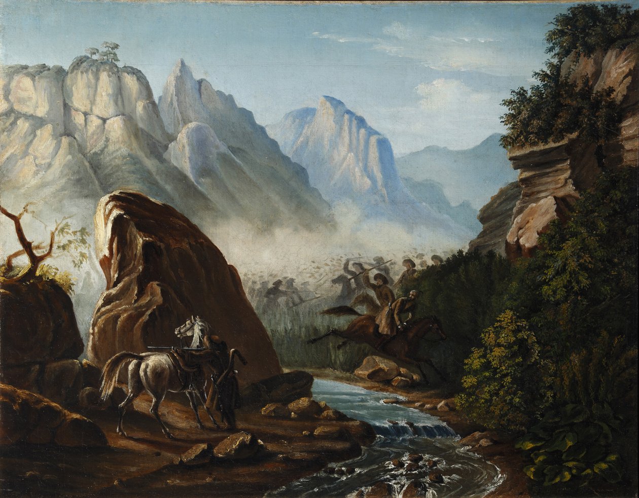 Feuergefecht in den Bergen von Dagestan, 1840-1841 von Mikhail Yuryevich Lermontov