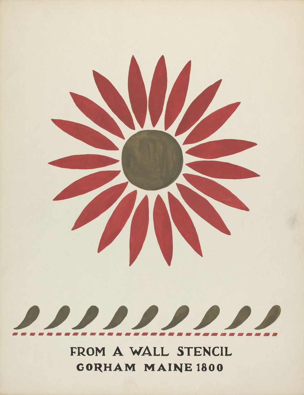 Design aus Gorham, Maine 1800: aus dem vorgeschlagenen Portfolio "Maine Wall Stencils" von Mildred E. Bent