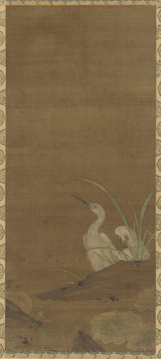 Reiher und Wasserpflanzen von Ming Dynasty Chinese School