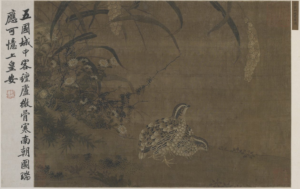 Wachtel und Hirse von Ming Dynasty Chinese School