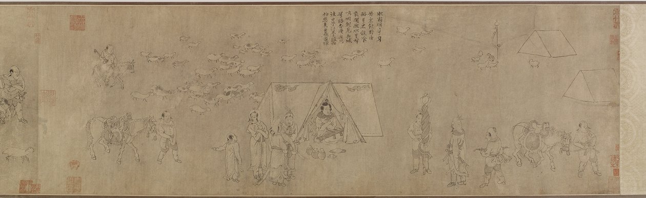 Die Gefangenschaft von Cai Wenji, 14.-15. Jahrhundert von Ming Dynasty Chinese School