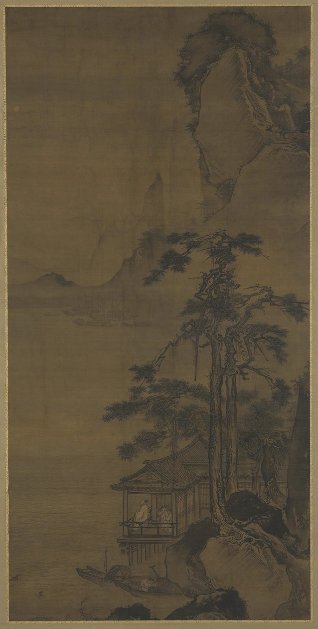 Betrachtung des Vollmonds von einem Wasserpavillon, späte 15. bis frühe 16. Jahrhundert von Ming Dynasty Chinese School