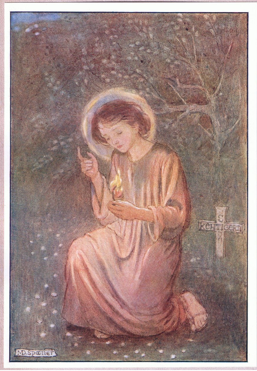 Er kniete auf dem taufrischen Gras nieder von Minnie Didbin Spooner