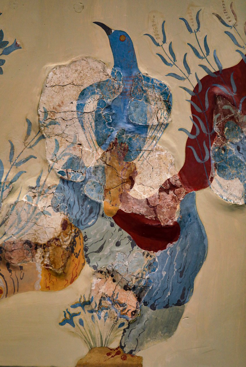 „Blauer Vogel“ Fresko oder „Der blaue Vogel von Kreta“. Knossos von Minoan