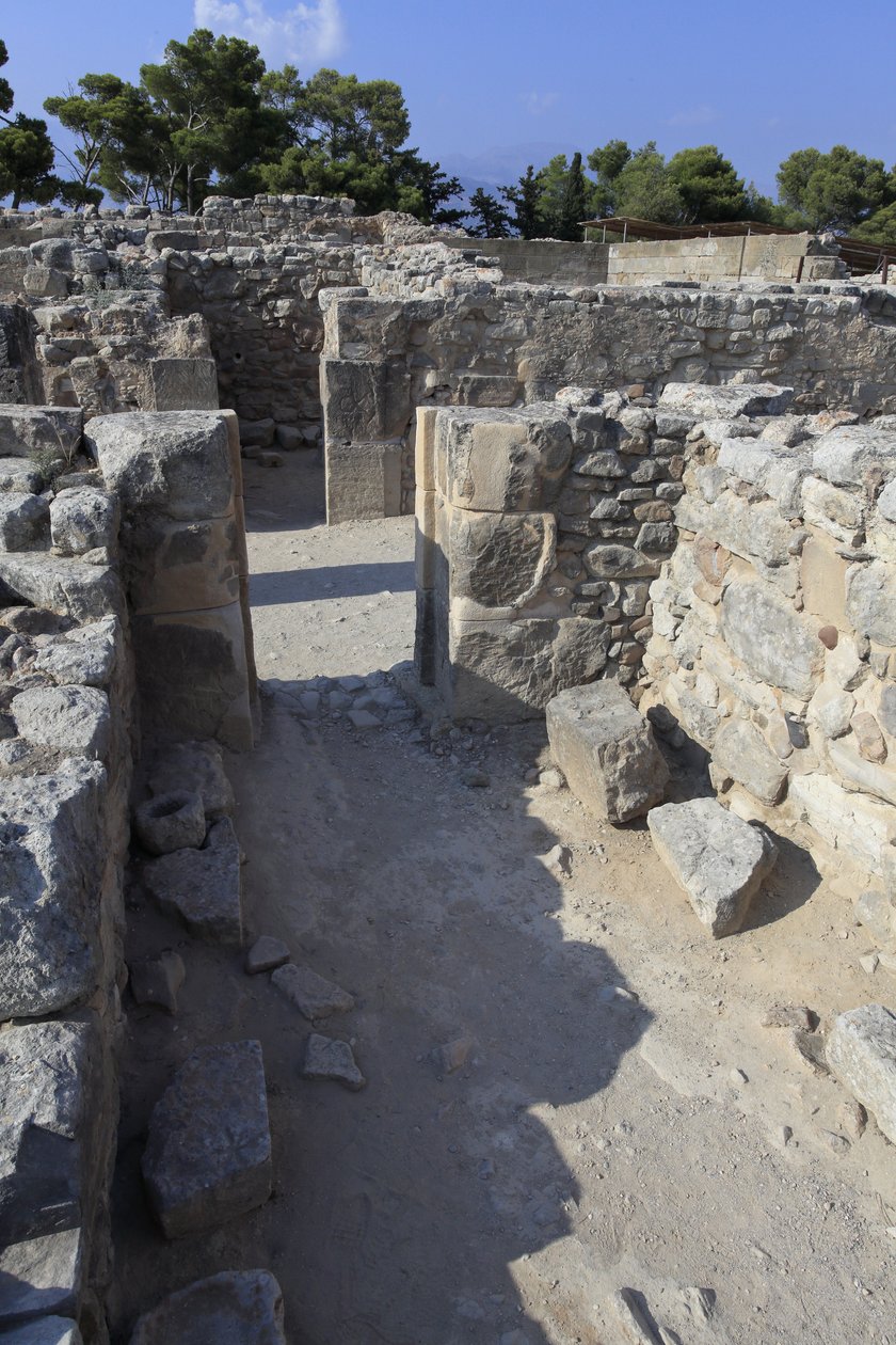 Minoische archäologische Stätte von Phaistos. Die westlichen Magazine von Minoan
