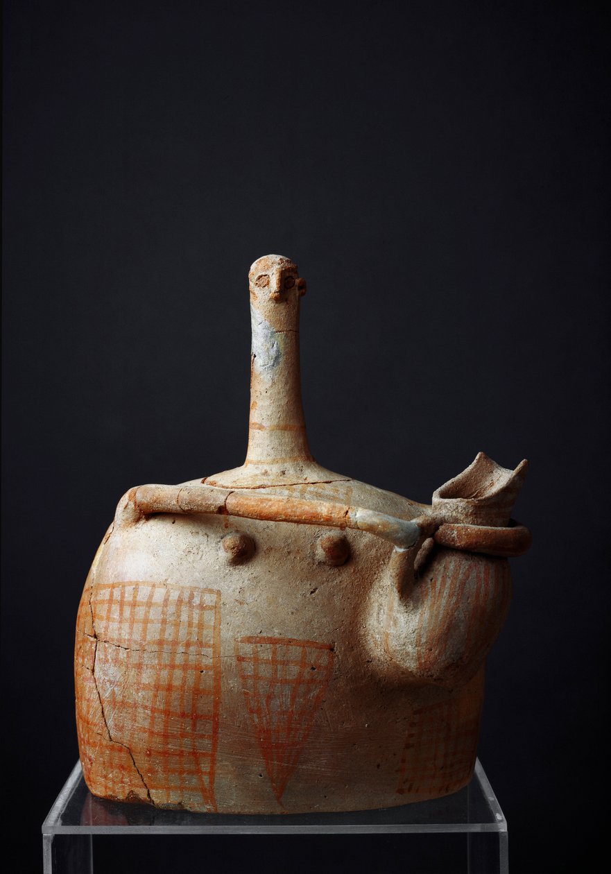 Minoische Zivilisation: Terrakotta-Skulptur einer weiblichen Gottheit (Muttergöttin?) aus Myrtos. 2300 v. Chr. von Minoan